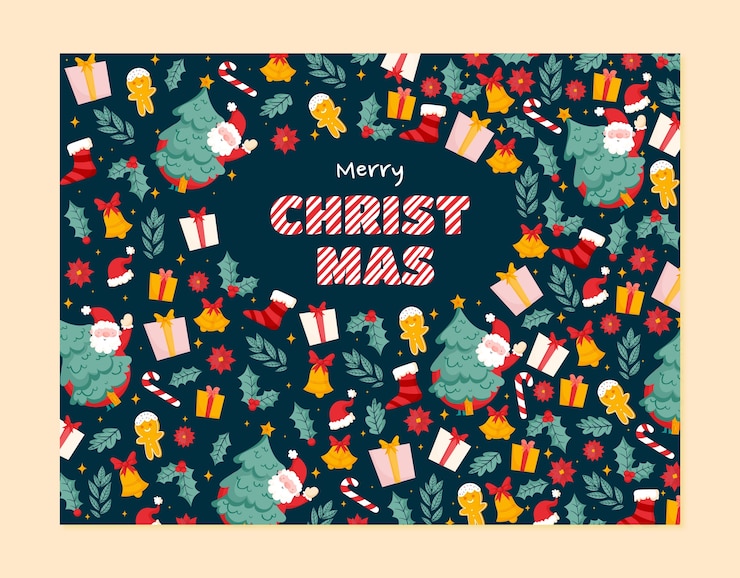 Free Vector christmas season celebration photocall template