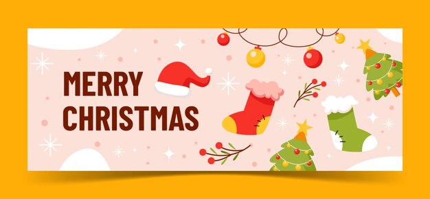 christmas season celebration social media cover template