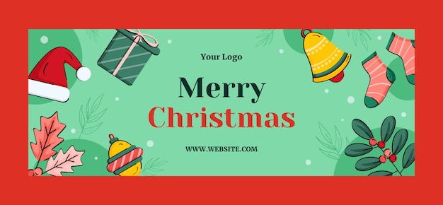 Christmas season celebration social media cover template