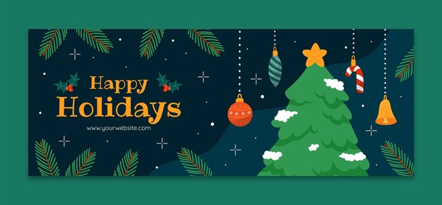 Christmas season celebration social media cover template