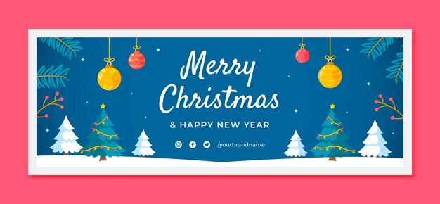 Christmas season celebration social media cover template