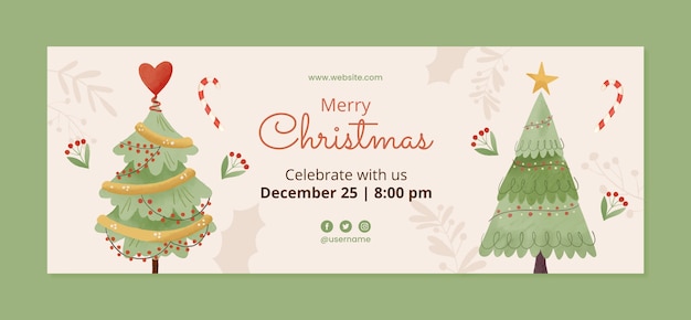 Free vector christmas season celebration social media cover template