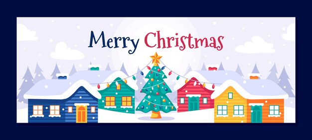 christmas season celebration social media cover template