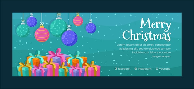 Free vector christmas season celebration social media cover template