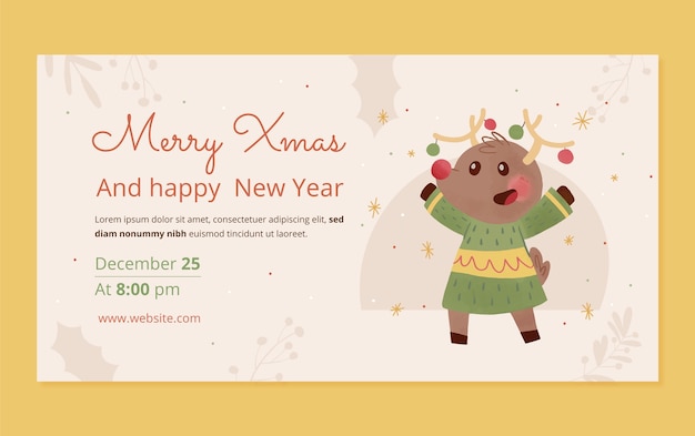 Free vector christmas season celebration social media post template