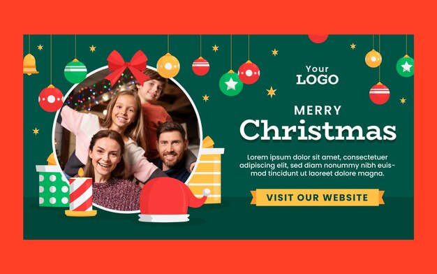 Christmas season celebration social media post template