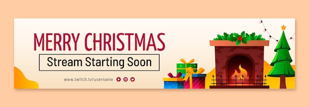 Christmas season celebration twitch banner template