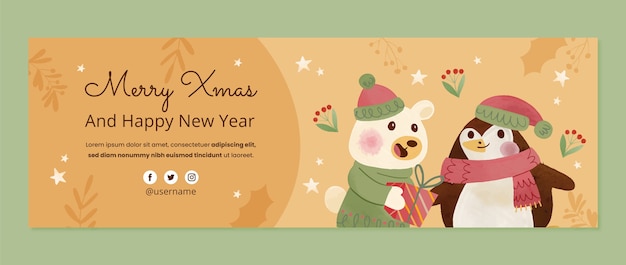 Christmas season celebration twitter header template