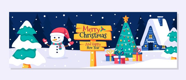 Christmas season celebration twitter header template