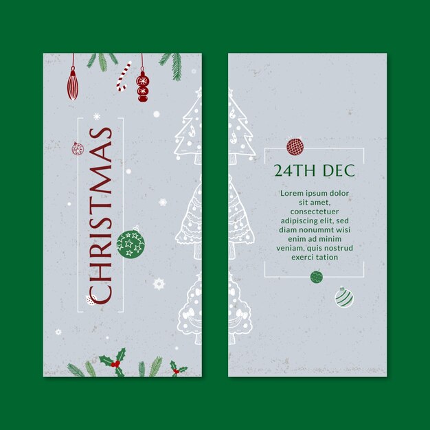 Christmas season celebration vertical banners set