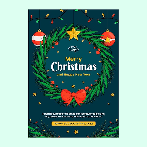 크리스마스 시즌 축하 세로 포스터 템플릿