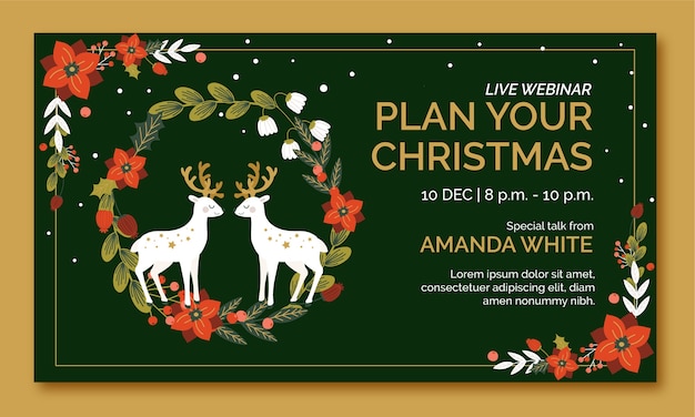 Free vector christmas season celebration webinar template