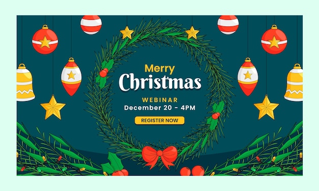 Free vector christmas season celebration webinar template