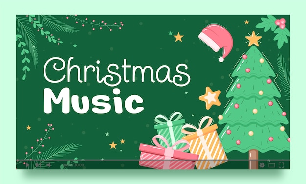 Free vector christmas season celebration youtube thumbnail