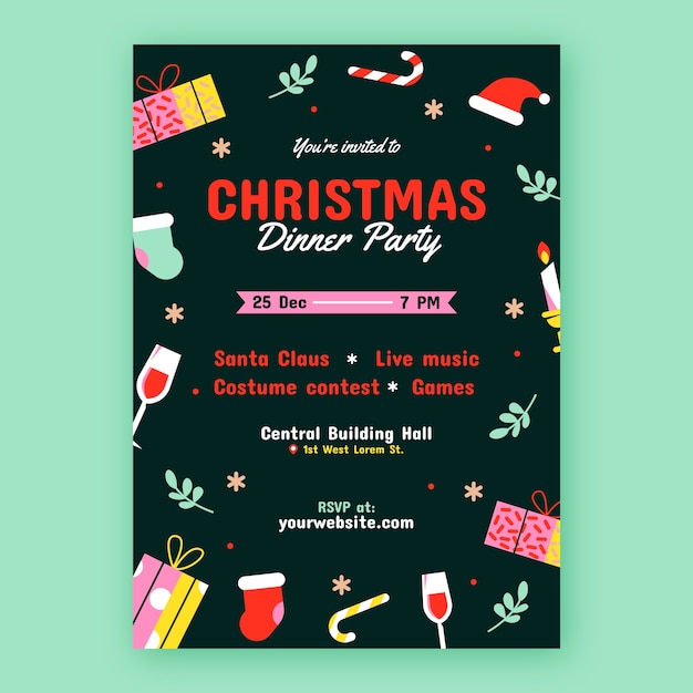 Christmas season invitation template