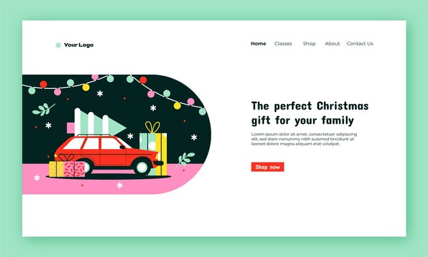 Christmas season landing page template