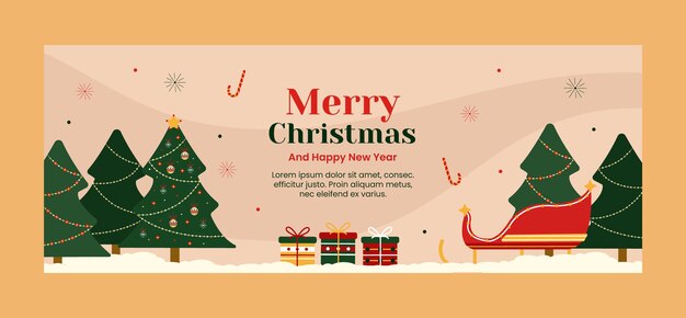 Christmas season social media cover template