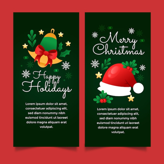 Free vector christmas season vertical banners set