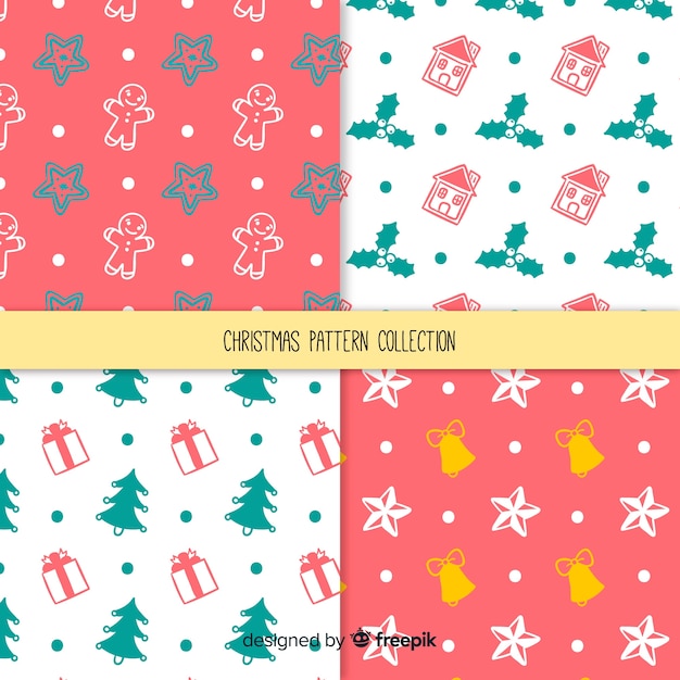 Free vector christmas simple pattern collection