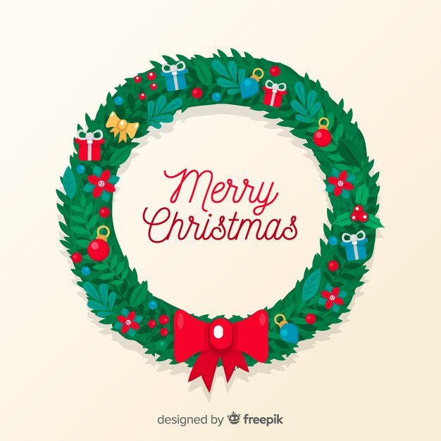 Christmas simple wreath background