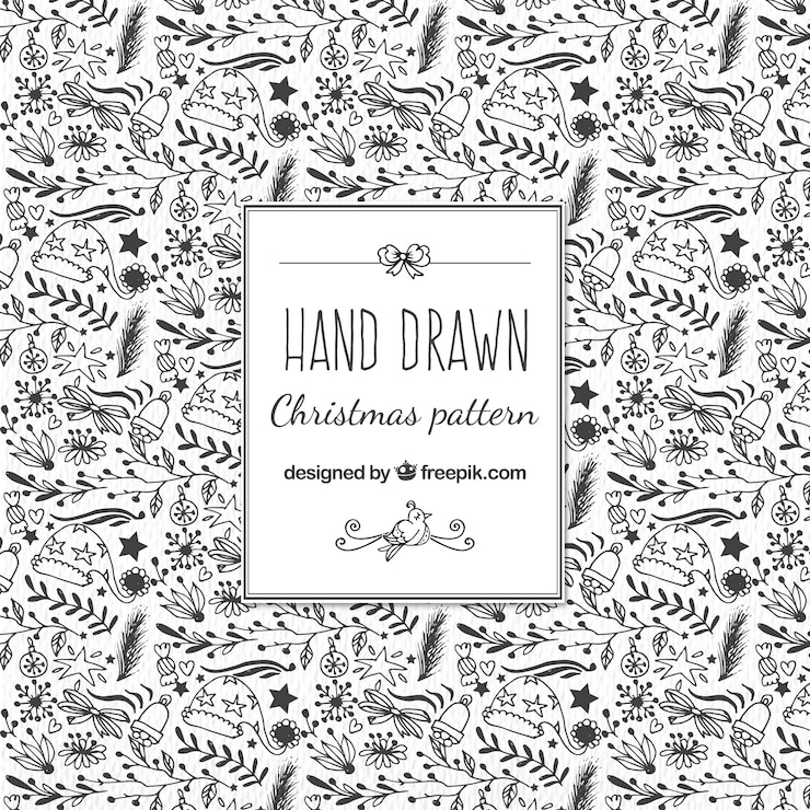 Free Vector christmas sketches pattern 