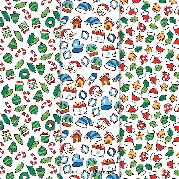 Free vector christmas small elements pattern