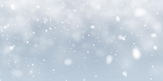 Christmas snow. falling snowflakes on blue background. snowfall. vector illustration.