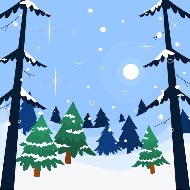 Free vector christmas snow scene