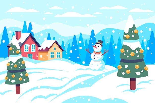 Free Vector christmas snow scene