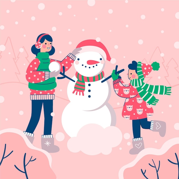 Free vector christmas snow scene