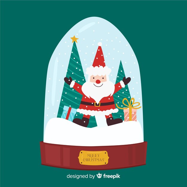 フラットなデザインのクリスマス雪玉グローブ