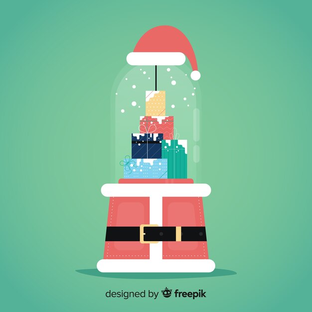 Free vector christmas snowball globe in flat design