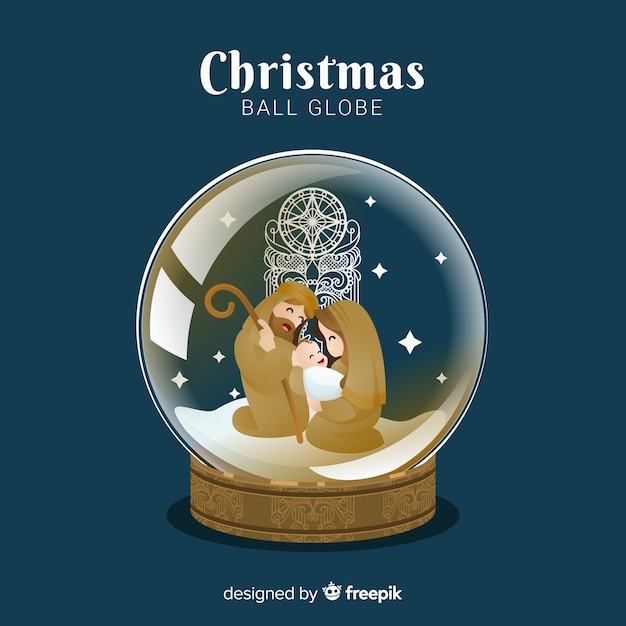 Free vector christmas snowball globe