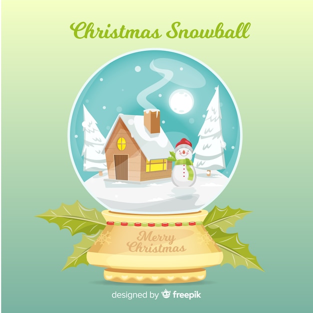 Christmas snowball with house