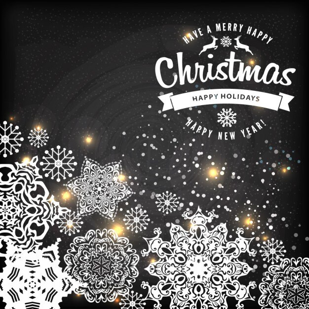 Бесплатное векторное изображение Рождественская открытка со снежинками