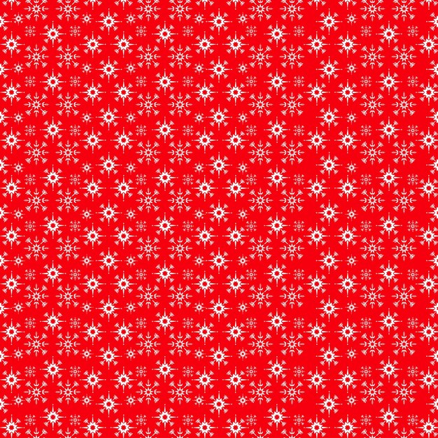 Christmas Snowflake pattern on Red Background