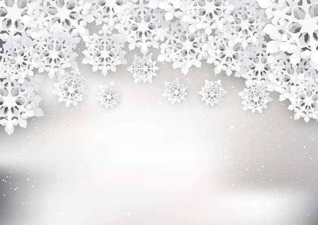 Free vector christmas snowflakes in a papercut style