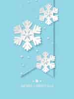 Free vector christmas snowflakes with pearls. blue dotted holiday background with greeting text, vector illustration.