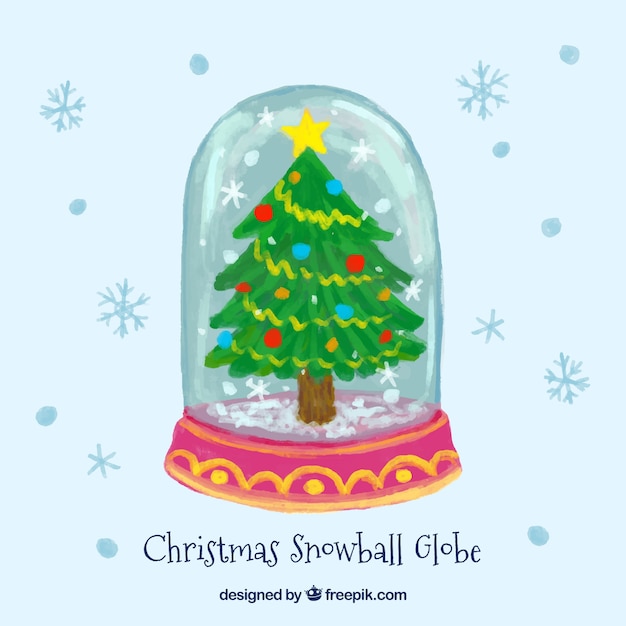 Free vector christmas snowglobe background