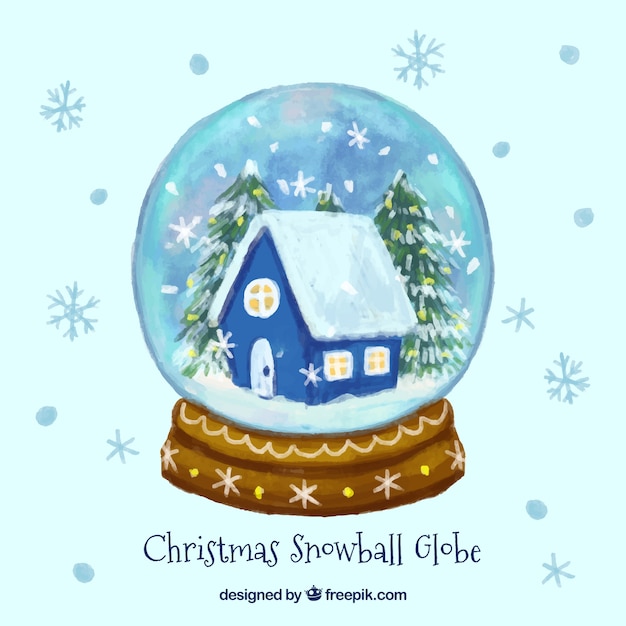 Sfondo di snowglobe di natale