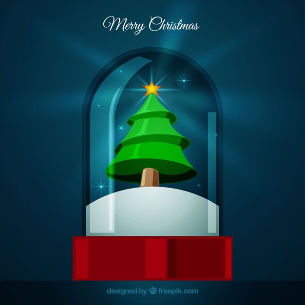 Christmas snowglobe of christmas tree