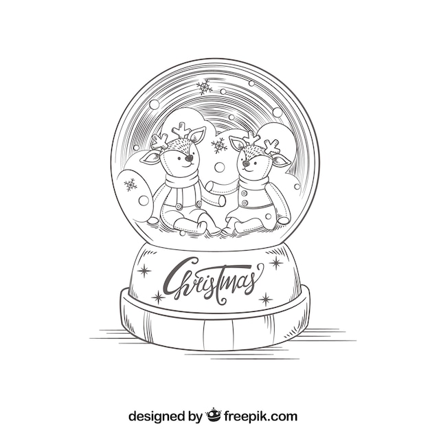 Christmas snowglobe sketch