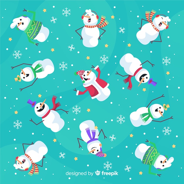 Christmas snowman background