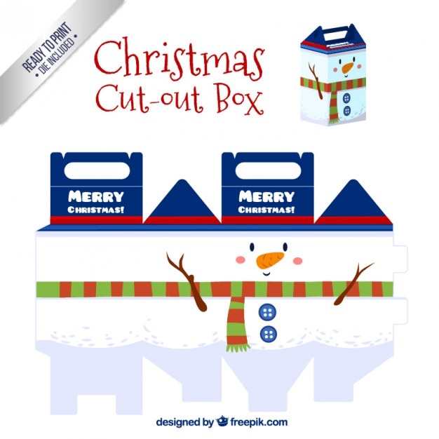 Free vector christmas snowman box