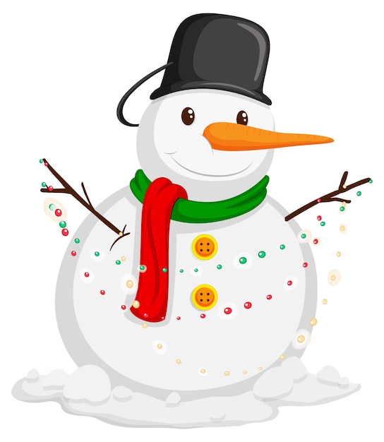 Christmas snowman in cartoon style