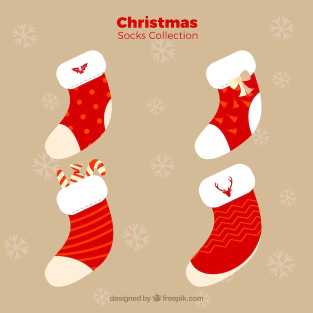 Free vector christmas socks collection