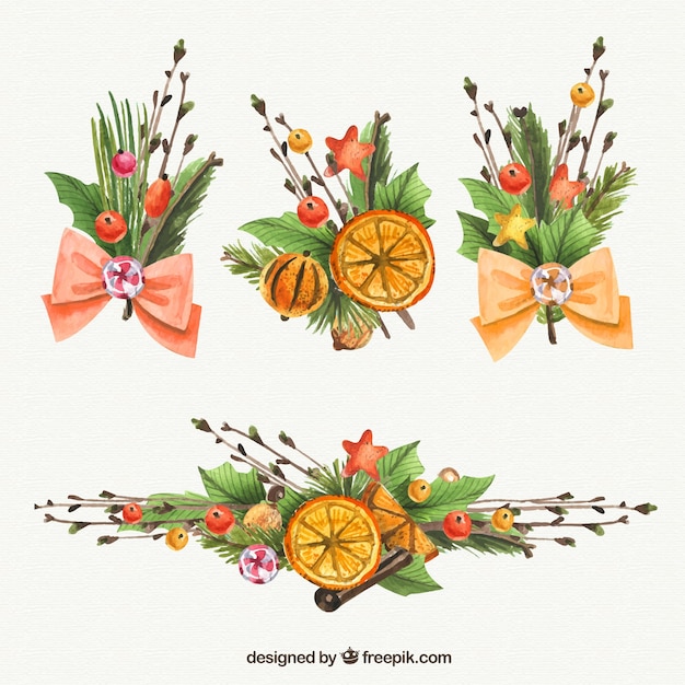 Free vector christmas spice corsages