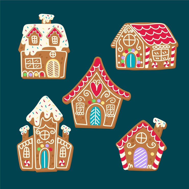 Free Vector christmas story for children with gingerbread house