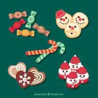 Free vector christmas sweets pack