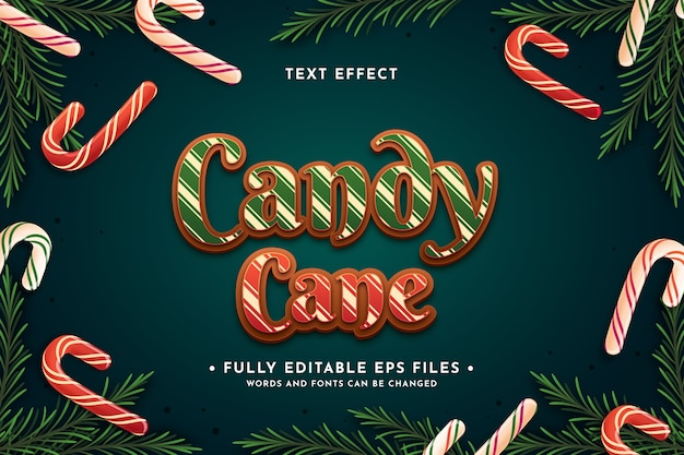 Christmas text effect with candies